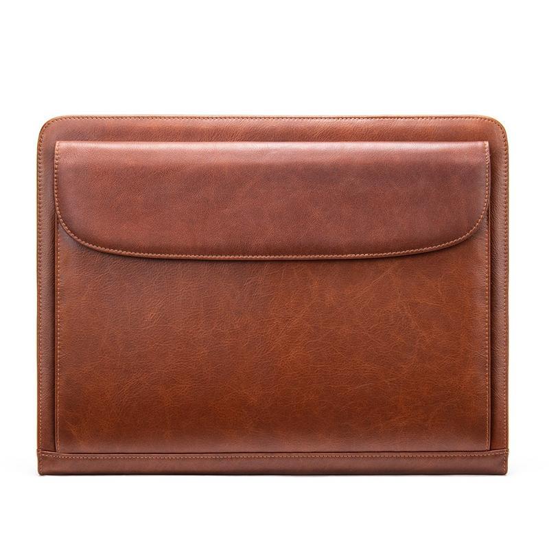 Vintage Leather Business Large-Capacity Clutch