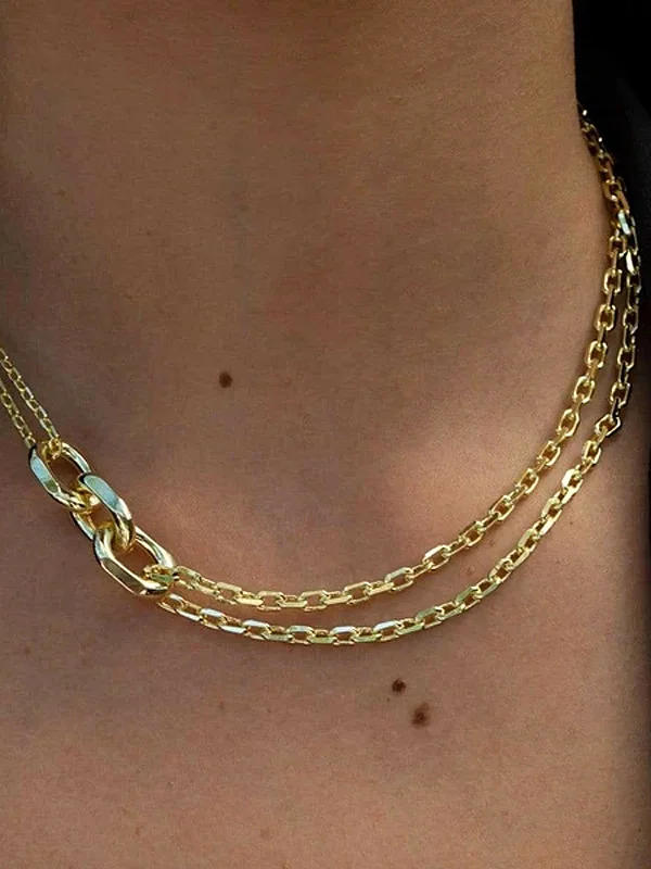 Chains Double Layered Necklaces Accessories