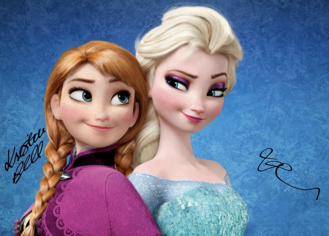 Frozen Anna & Elsa SIGNED AUTOGARPHED 10 X 8