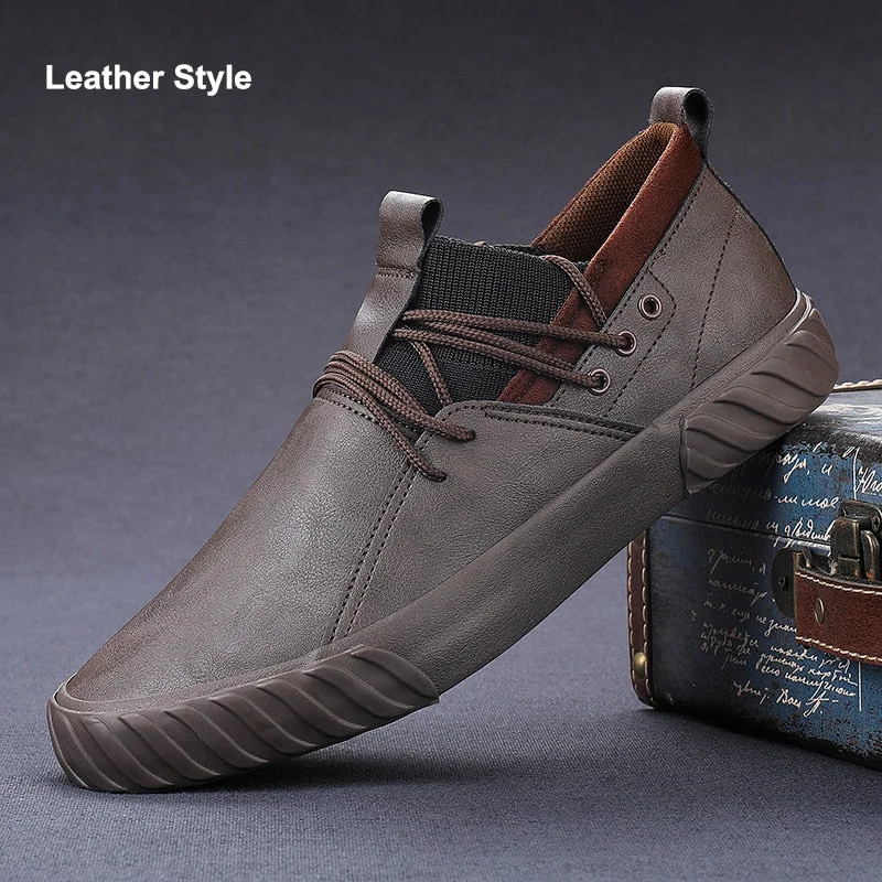 YITU British Style Men's Simple Casual Shoes Spring Autumn Men's Leisure Vulcanize Shoes Luxury Breathable Loafers Sneaker