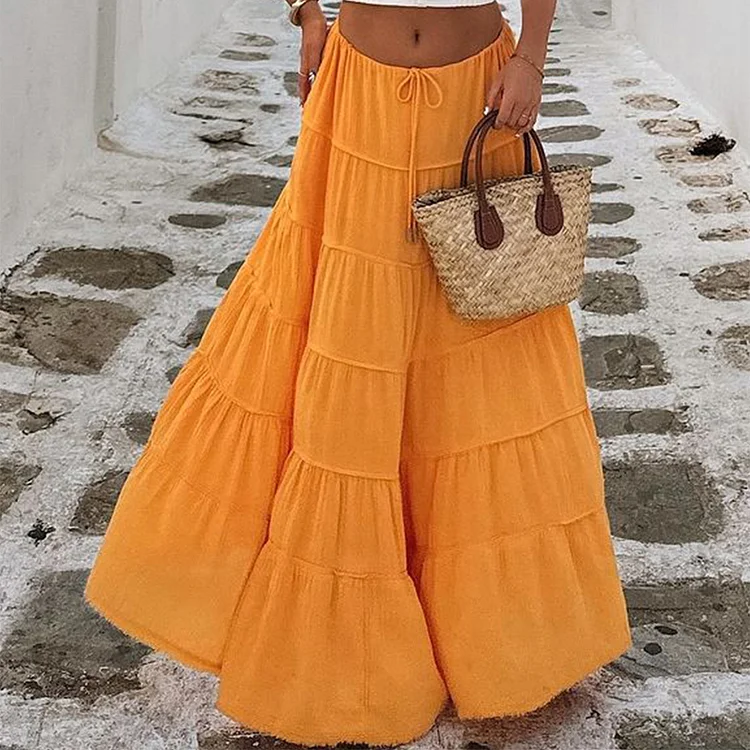 Women's Vacation Style A-shaped Cake Skirt Beach Skirt