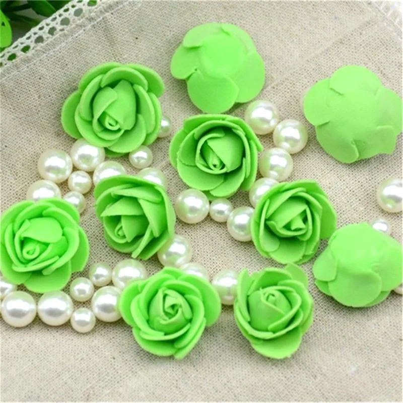 100pcs/lot Mini PE Foam Rose Flower Head Artificial Handmade DIY Wedding Home Decoration Party Supplies Fake Flowers