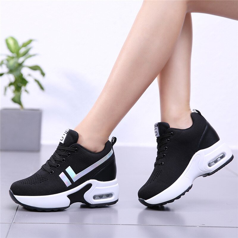 Budgetg Sales Sneakers Women Shoes Woman New Lace Breathable Ladies Shoes Comfortable Casual Tenis Woman Platform Wedge Shoes