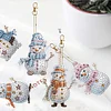 6Pcs DIY Diamond Painting Winter Snowman Keychain