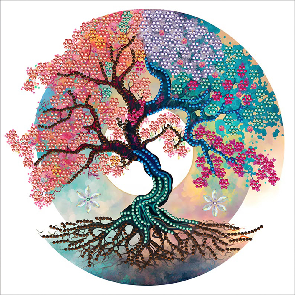 Flower Tree 30*30cm(canvas) special shaped drill diamond painting