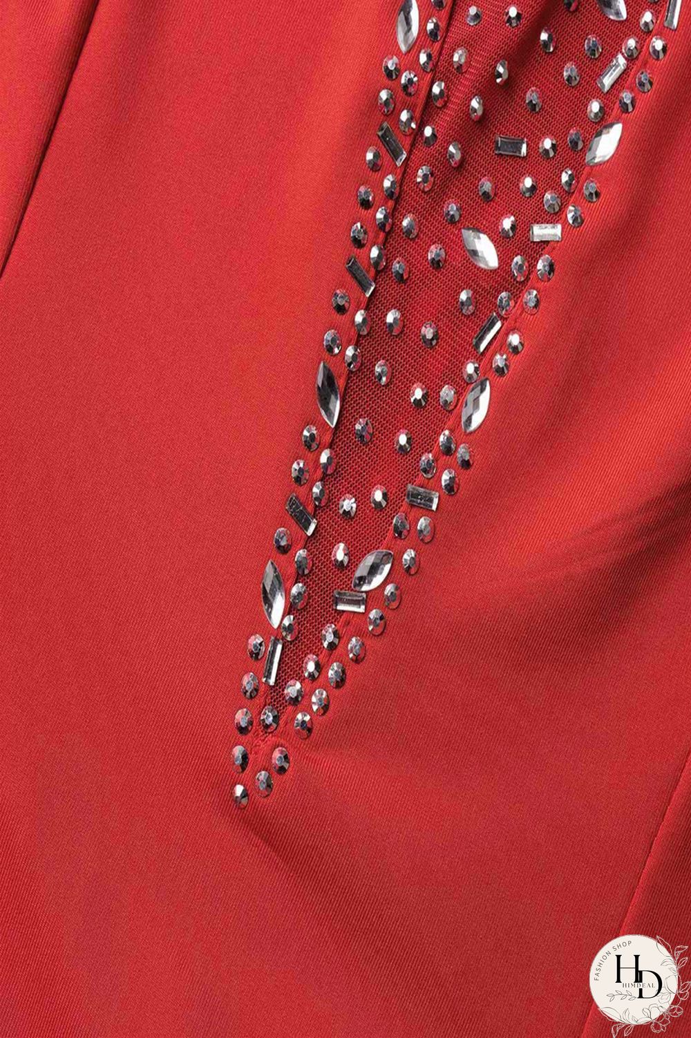 Black Sexy Hot Drilling Patchwork Hot Drill O Neck Sheath Dresses