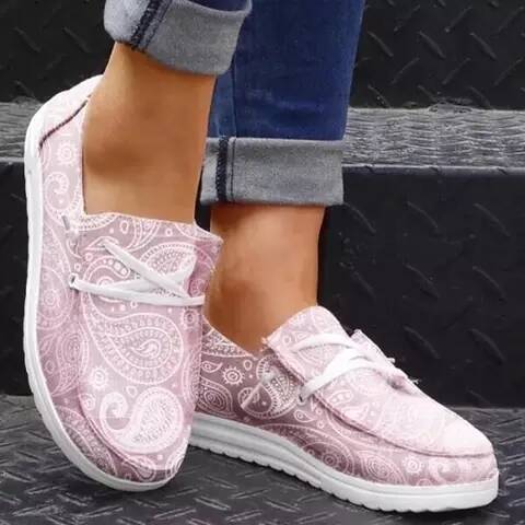 Women bandana print casual slip on canvas shoes for spring summer
