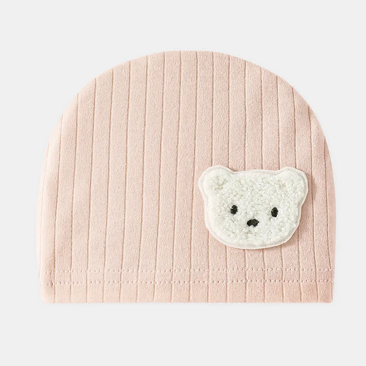 Baby Embroidered Bear Newborn Hat