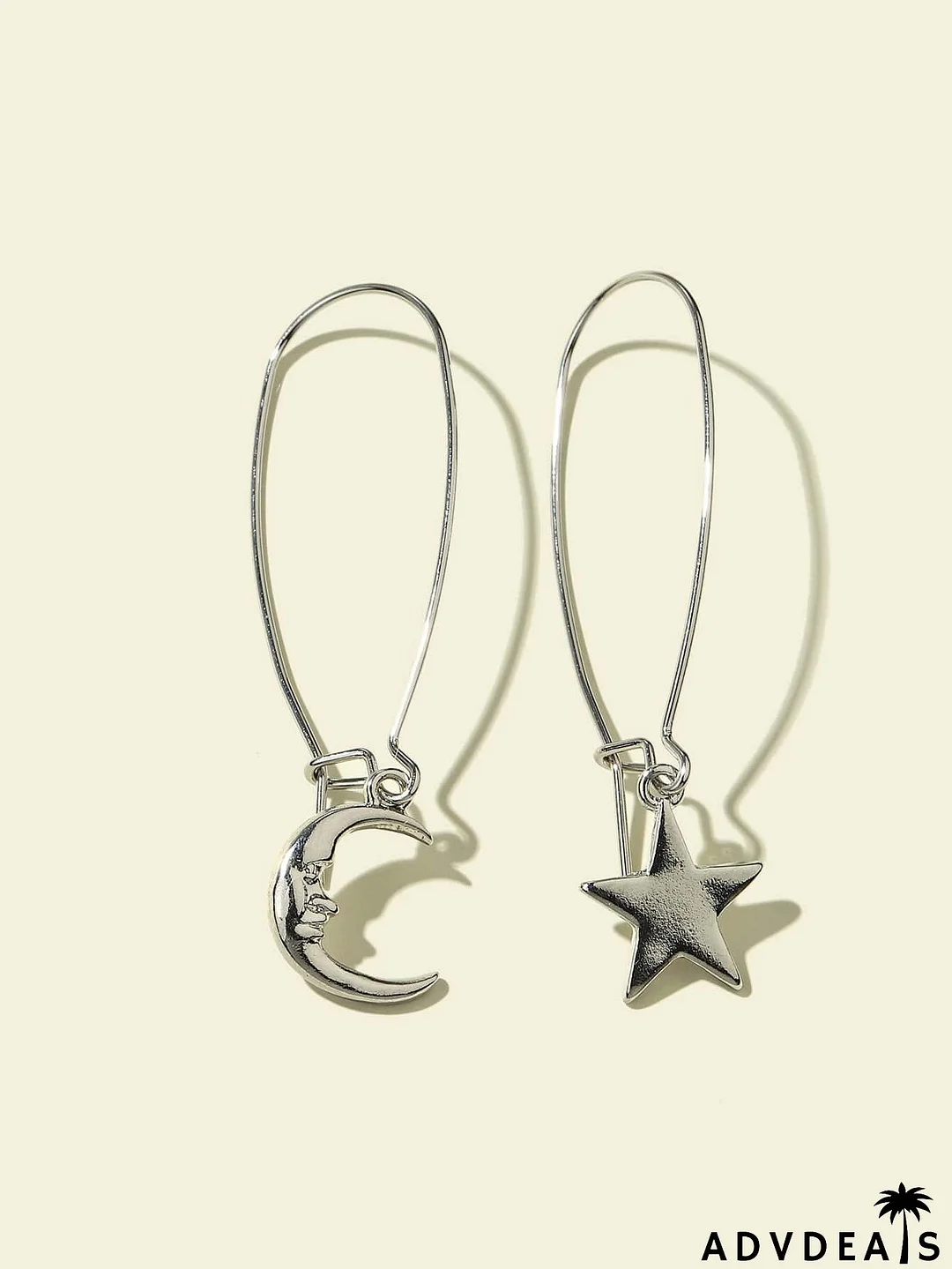 Star & Moon Charm Drop Earrings
