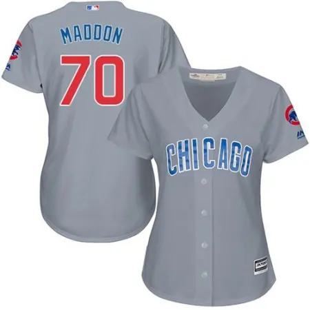 Cubs #70 Joe Maddon Grey Road Women's Stitched MLB Jersey