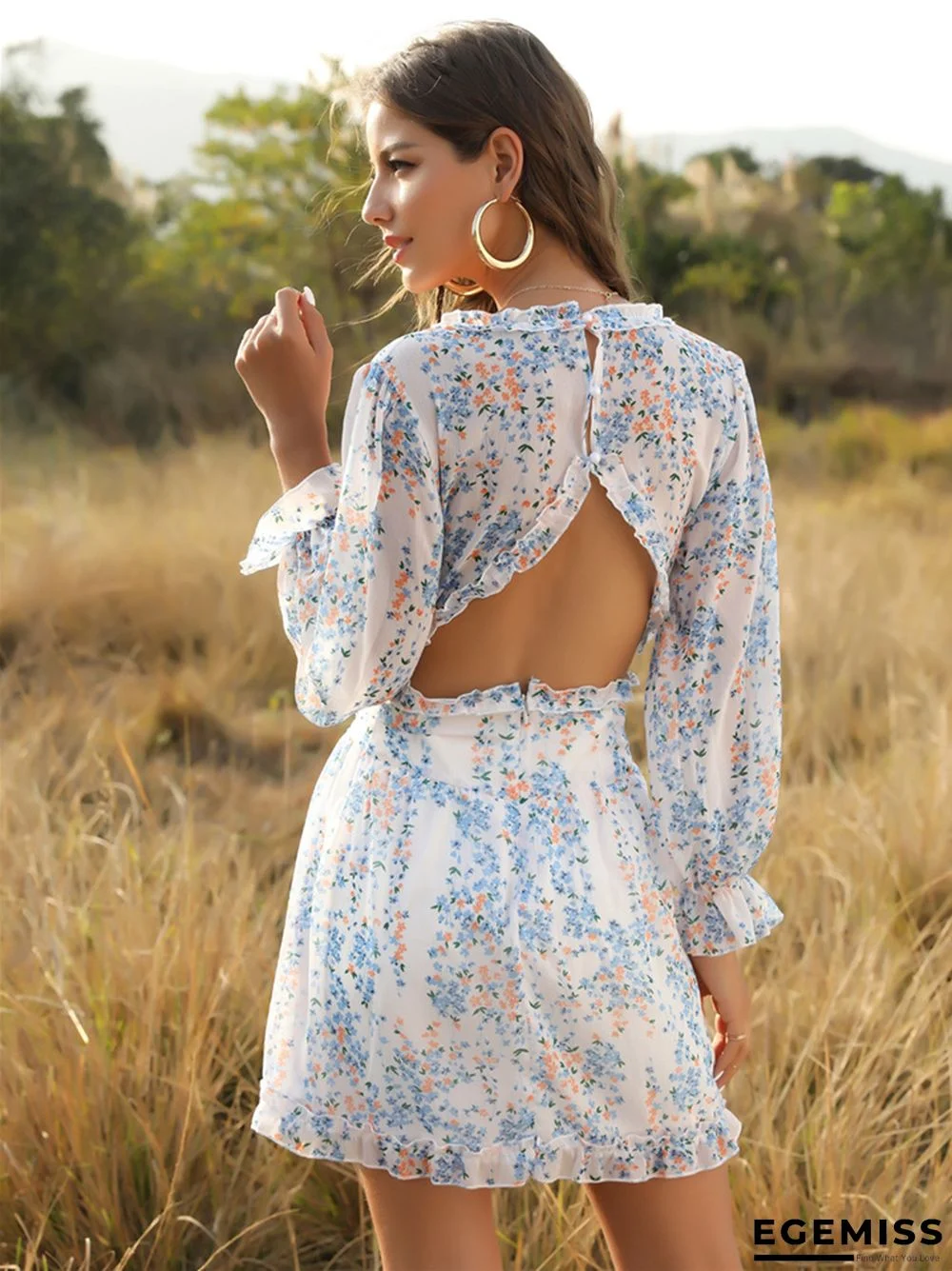 Fashion Short Floral Chiffon Dress Women's Cake Skirt | EGEMISS