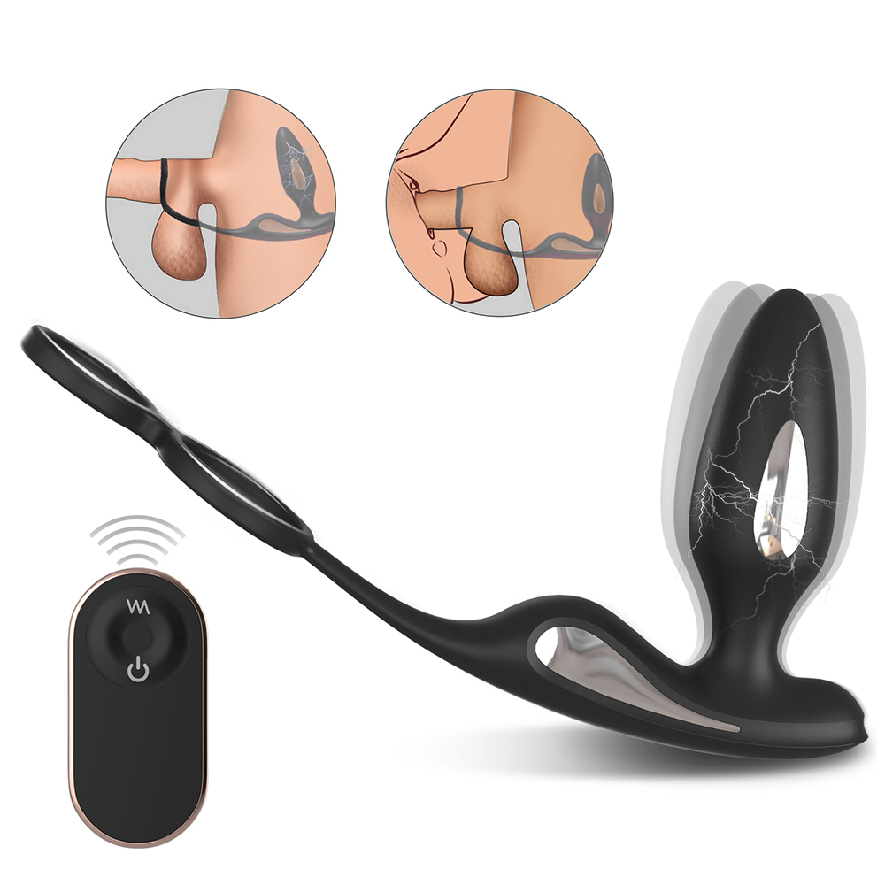 Wireless Lava Remote Control Vibrator with Dual Penis Ring