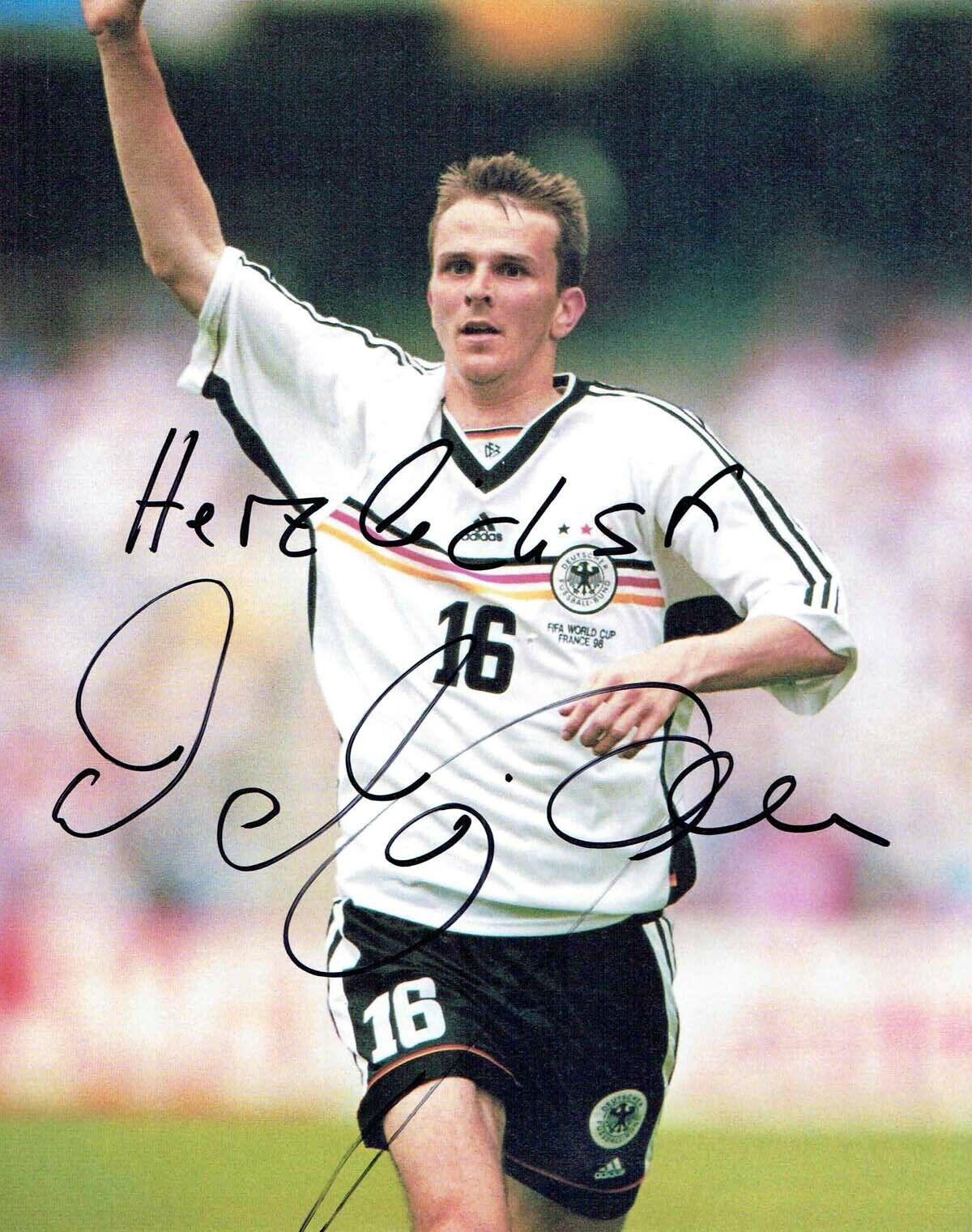 Dietmar HAMMAN SIGNED Autograph 10x8 Photo Poster painting AFTAL COA Germany German Football