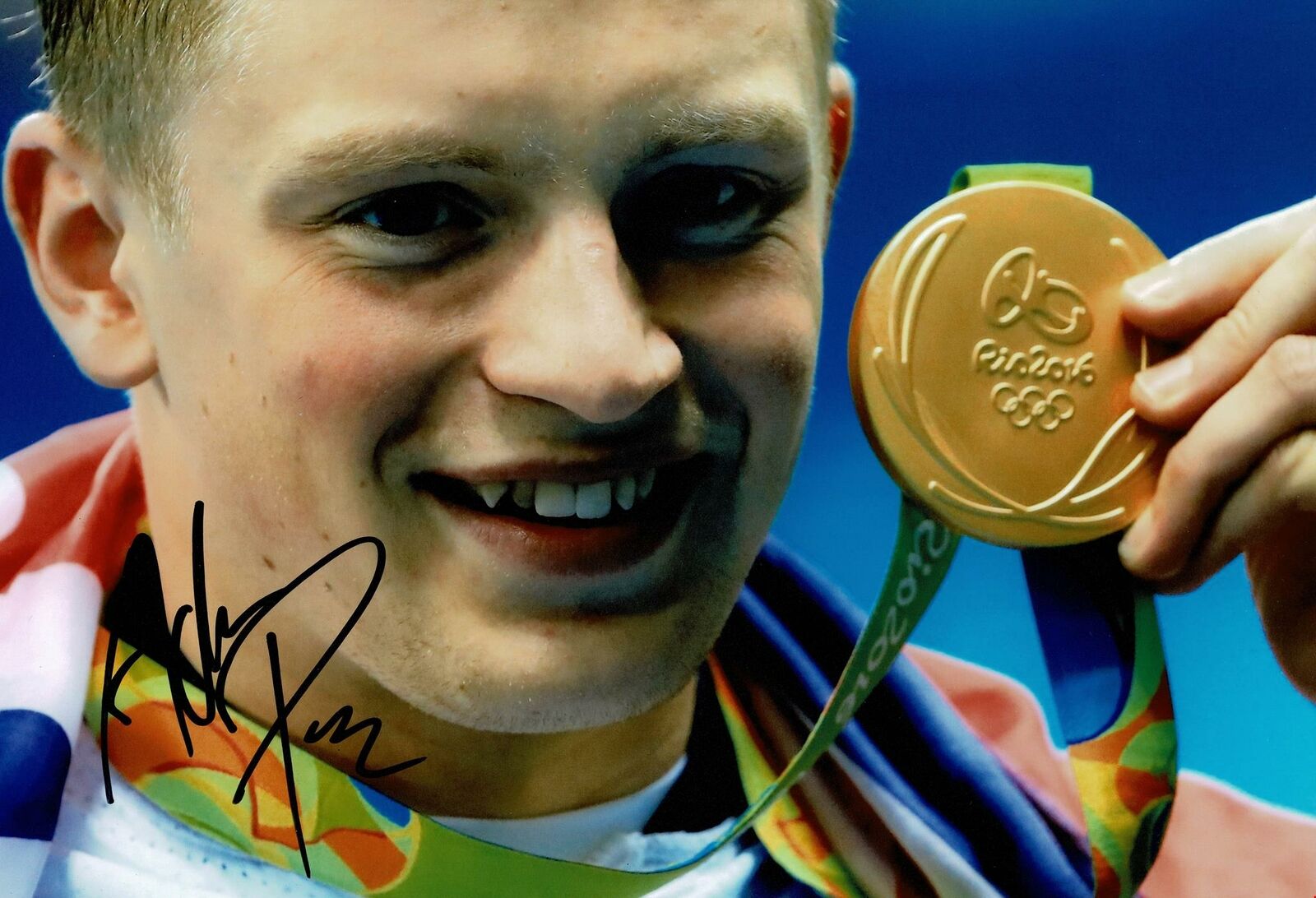 Adam Peaty Signed 12X8 Photo Poster painting Rio 2016 Tokyo 2020 Genuine Signature AFTAL COA (F)