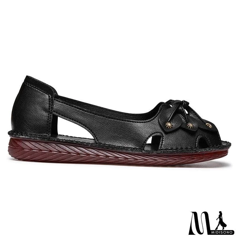 MidiSono - Women's Extra Soft Rubber Sole Non-Slip Fish Mouth Sandals for Summer