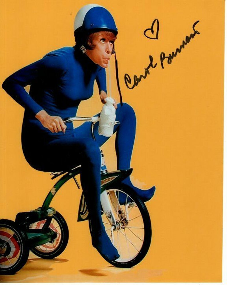 Carol burnett signed autographed tricycle 8x10 Photo Poster painting