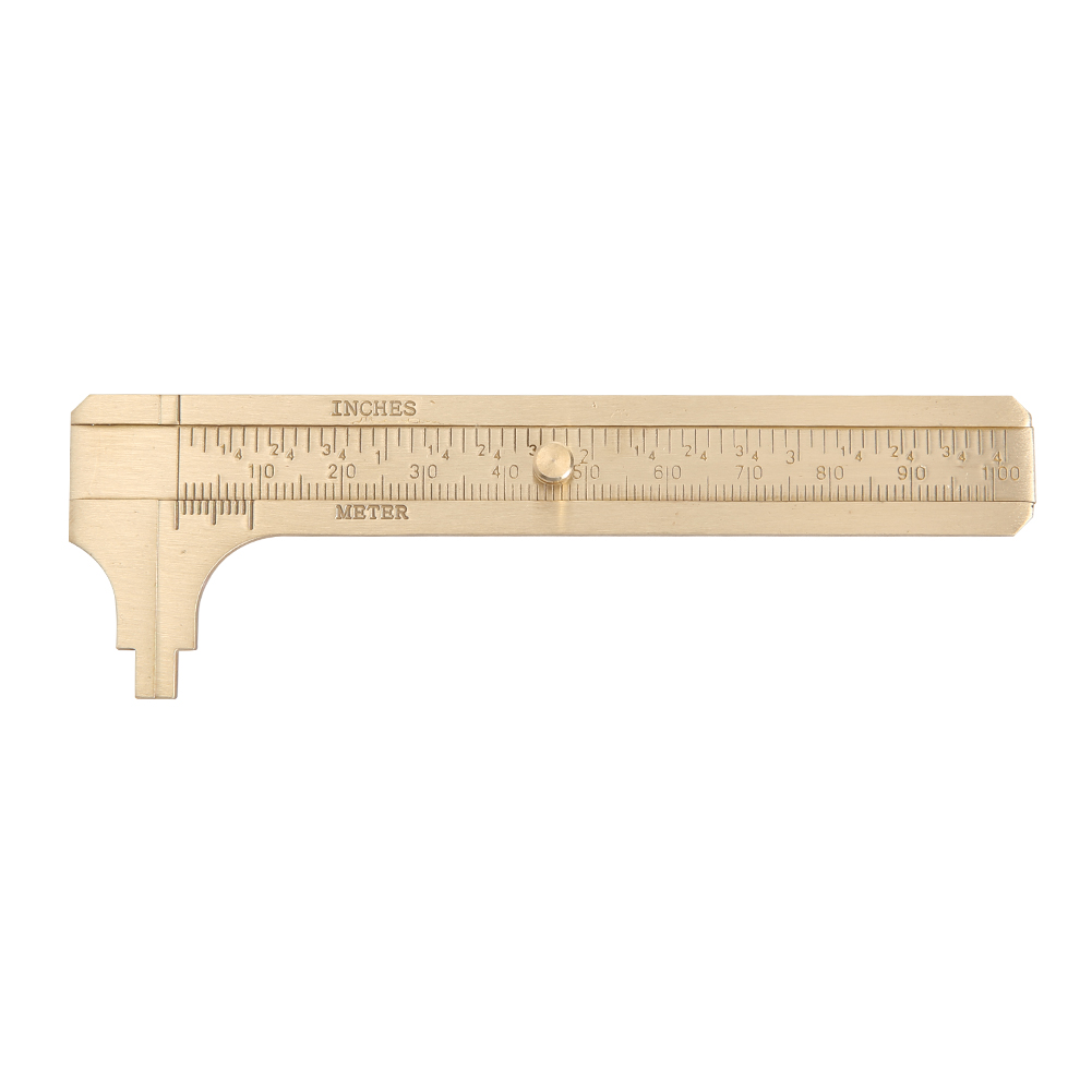

Brass Vernier Calipers Mini Dual-Scale Sliding Gauge Pocket Portable Ruler, 0-100mm, 501 Original