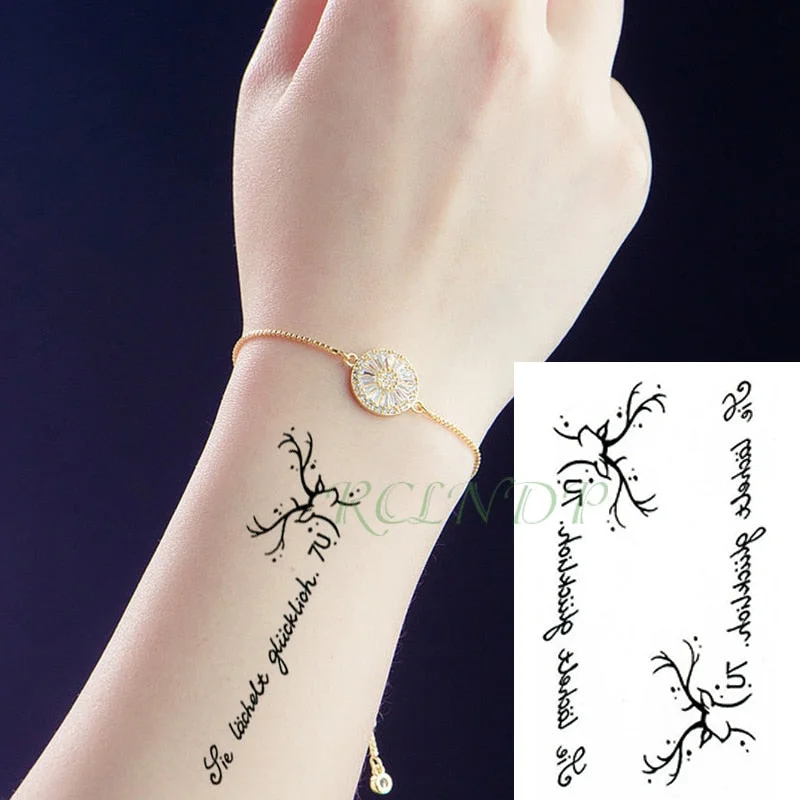Waterproof Temporary Tattoo Sticker black Clover Maple leaf tattoo flash tatoo fake Water Transfer tatto for Woman Man