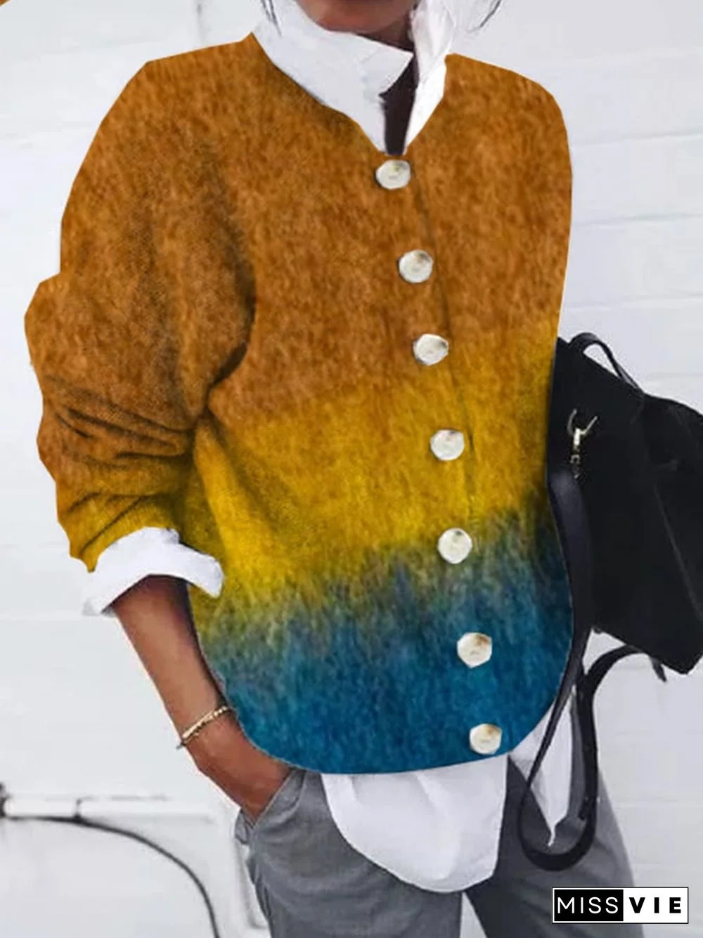 Women's Stylish Vintage Button Plush Cardigan