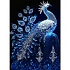 (US Local) Blue Crystal Peacock- Round AB Drills Diamond Painting(45x60cm)