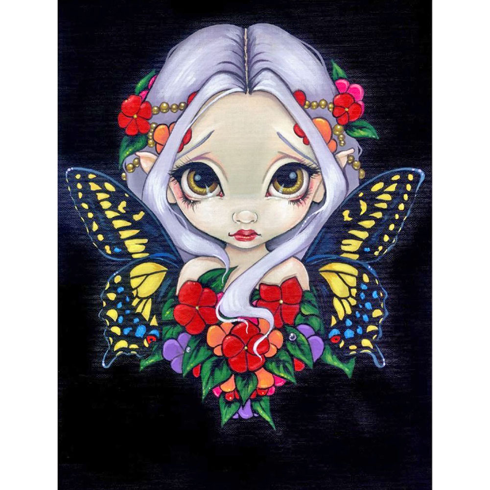 

30*40CM - Round Drill Diamond Painting - Big Eyes Doll, 501 Original