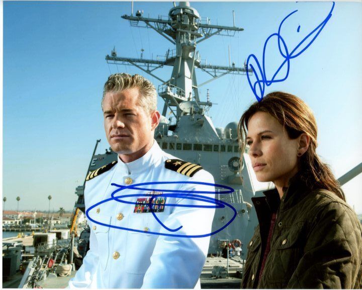 ERIC DANE and RHONA MITRA signed 8x10 THE LAST SHIP TOM & RACHEL Photo Poster painting