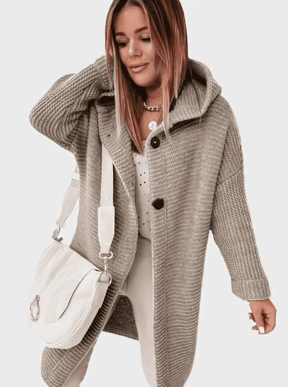  thdmladies Plus Size Loose Hooded Sweater Coat thedmladies