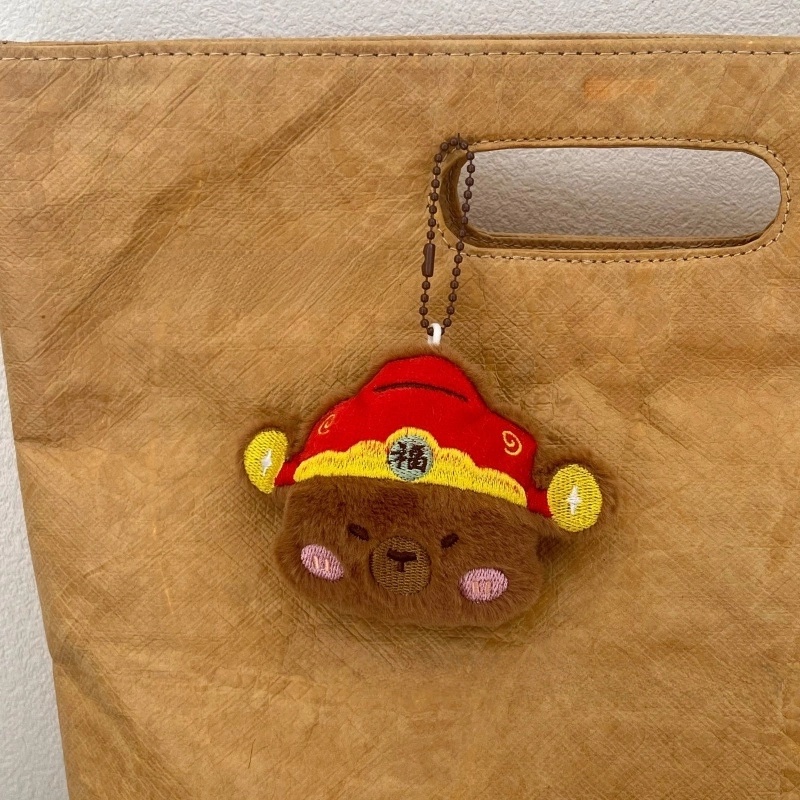 Cartoon Plush Kapi Little Guinea Pig Doll Doll Bead Chain Hanging Decoration Student Schoolbag Decorative Keychain Pendant