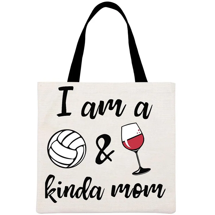Volleyball Wine? Printed Linen Bag-Annaletters