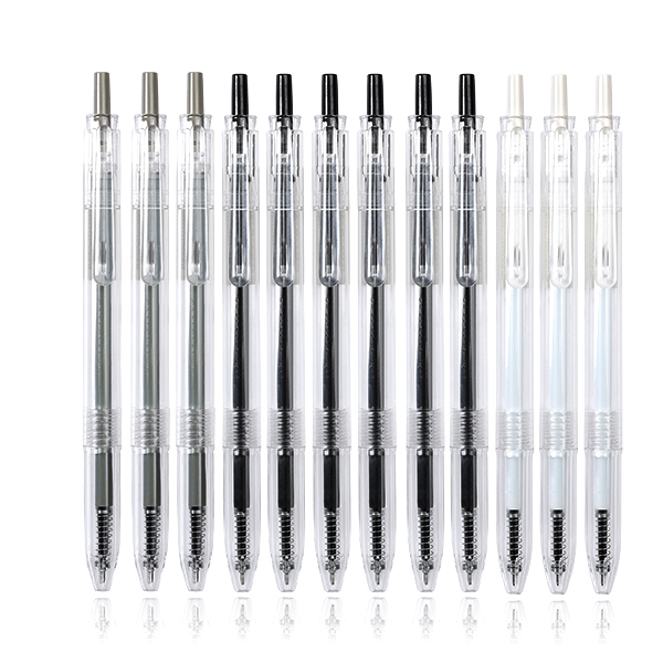 JOURNALSAY 12pcs/set 0.35mm 0.5mm Simple STYLE gel pen Black ink for student writing creative Neutral Pen