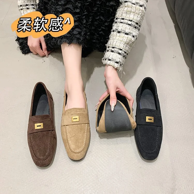 Wongn Wongn Feeling Foreign Style Commuting Single Shoes Women 2024 New Spring And Autumn Doudou Shoes A Foot Pedal Casual Flat Loafers