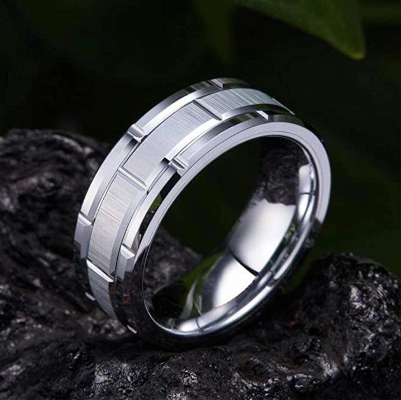 Baosheng Supply 8mm Titanium Steel Ring Groove Three-in-one Combination Men’s Stainless Steel Fashion Ring