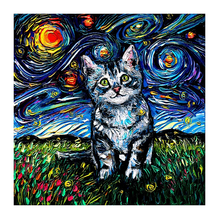 Ericpuzzle™ Ericpuzzle™Van Gogh Starry Sky - Shorthair Cat Wooden Puzzle
