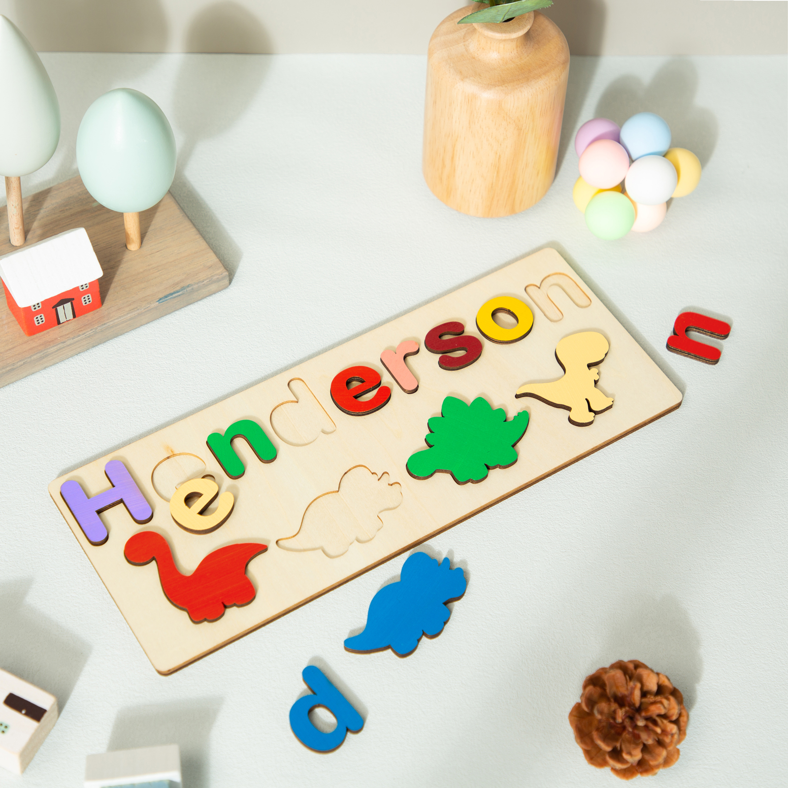 Personalized Kid's Wooden Name Alphabet Puzzle Toy for Toddlers Early