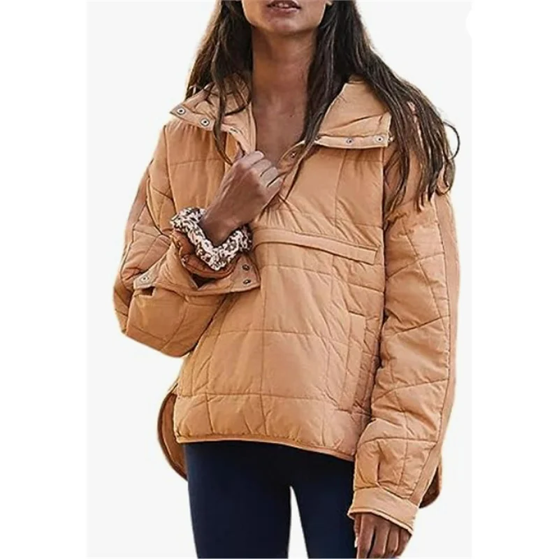 Athvotar Athvotar Autumn And Winter New Fashion Loose Long-Sleeved Hooded Cotton Jacket Warm Top