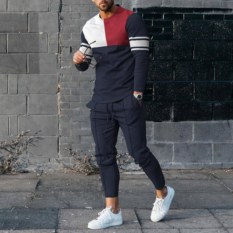 Men's Statement Polo Shirt and Pants Two Piece