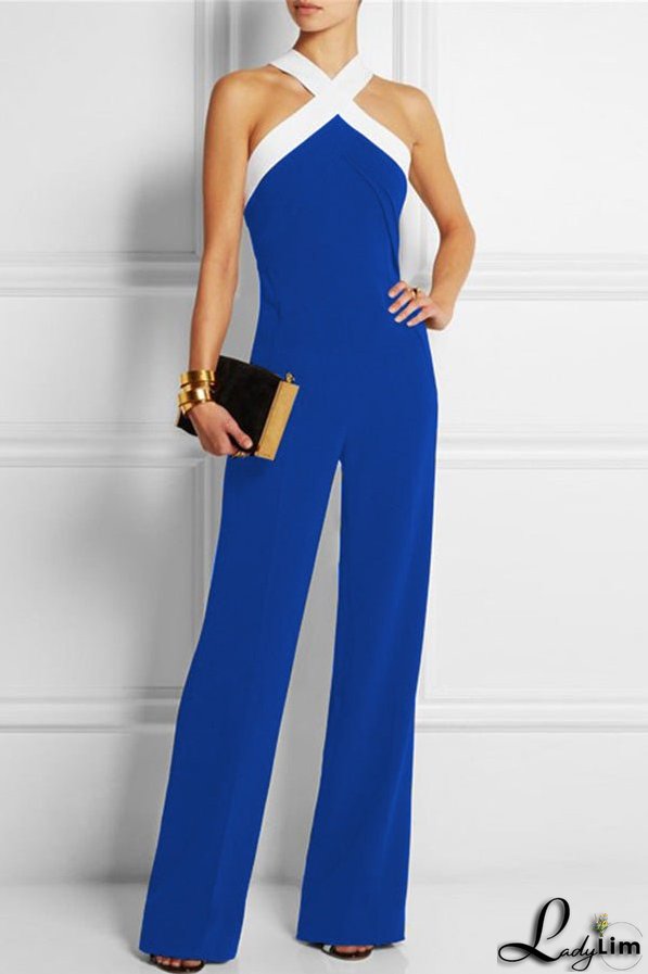 Criss-cross Halter Sleeveless Jumpsuit