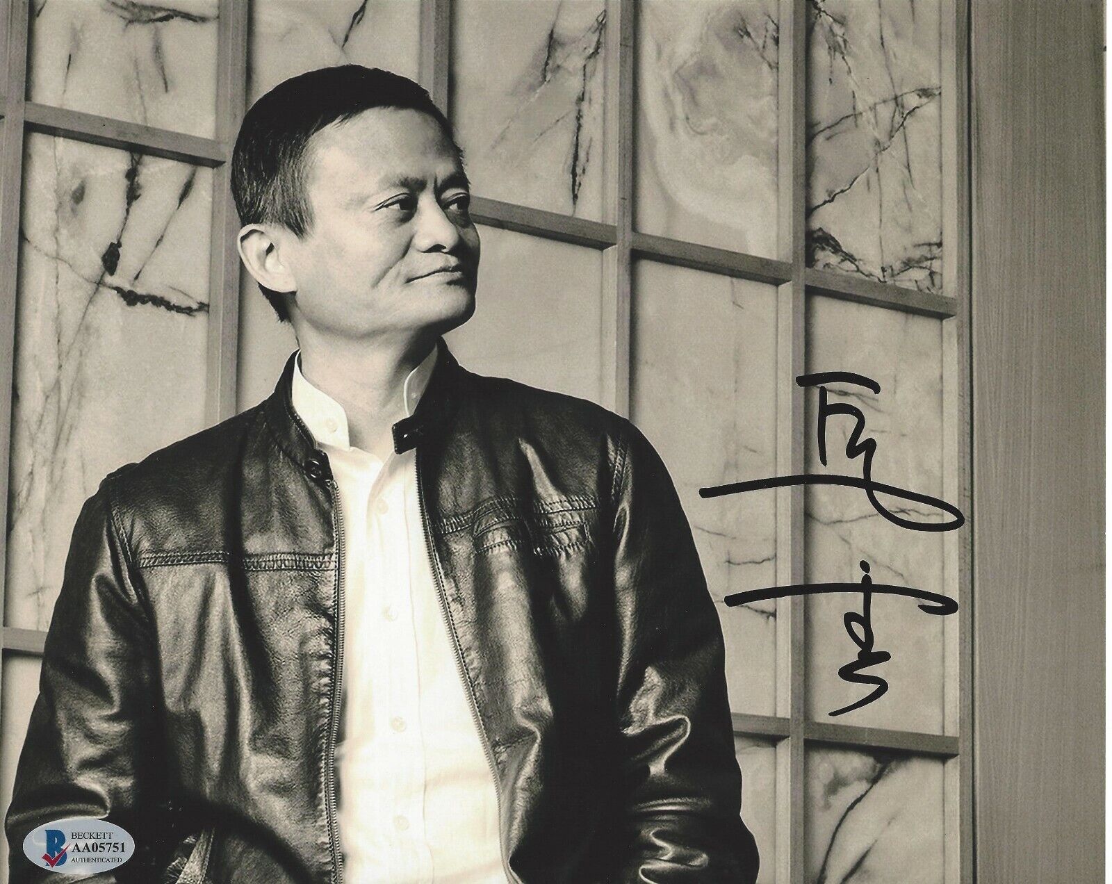 JACK MA ALIBABA CHINESE FOUNDER INVESTOR SIGNED 8x10 Photo Poster painting C BECKETT COA BAS