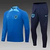 2022 England Half-Pull Training Suit Blue Soccer Jersey Set love fball
