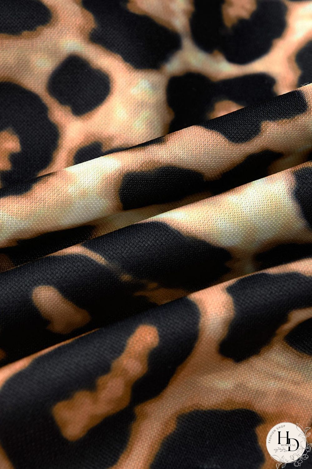 Black Fashion Leopard Camouflage Print Split Joint POLO collar Asymmetrical Dresses