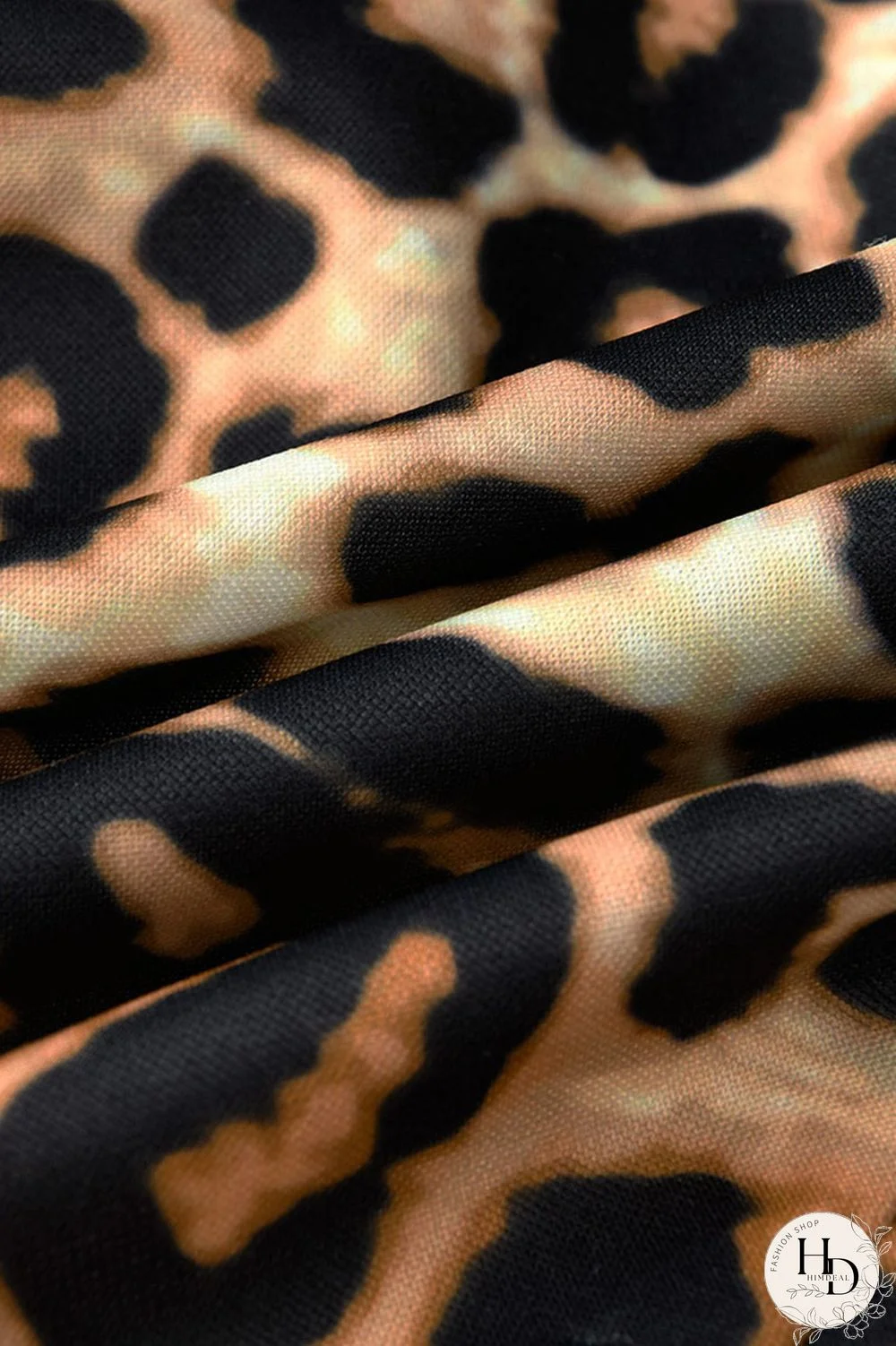 Black Fashion Leopard Camouflage Print Split Joint POLO collar Asymmetrical Dresses