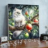 Framed Diamond Painting - Full Round Drill - Cat and Pomegranate (25x25cm)
