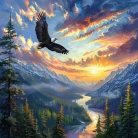 American Eagle in Nature - Diamond Painting