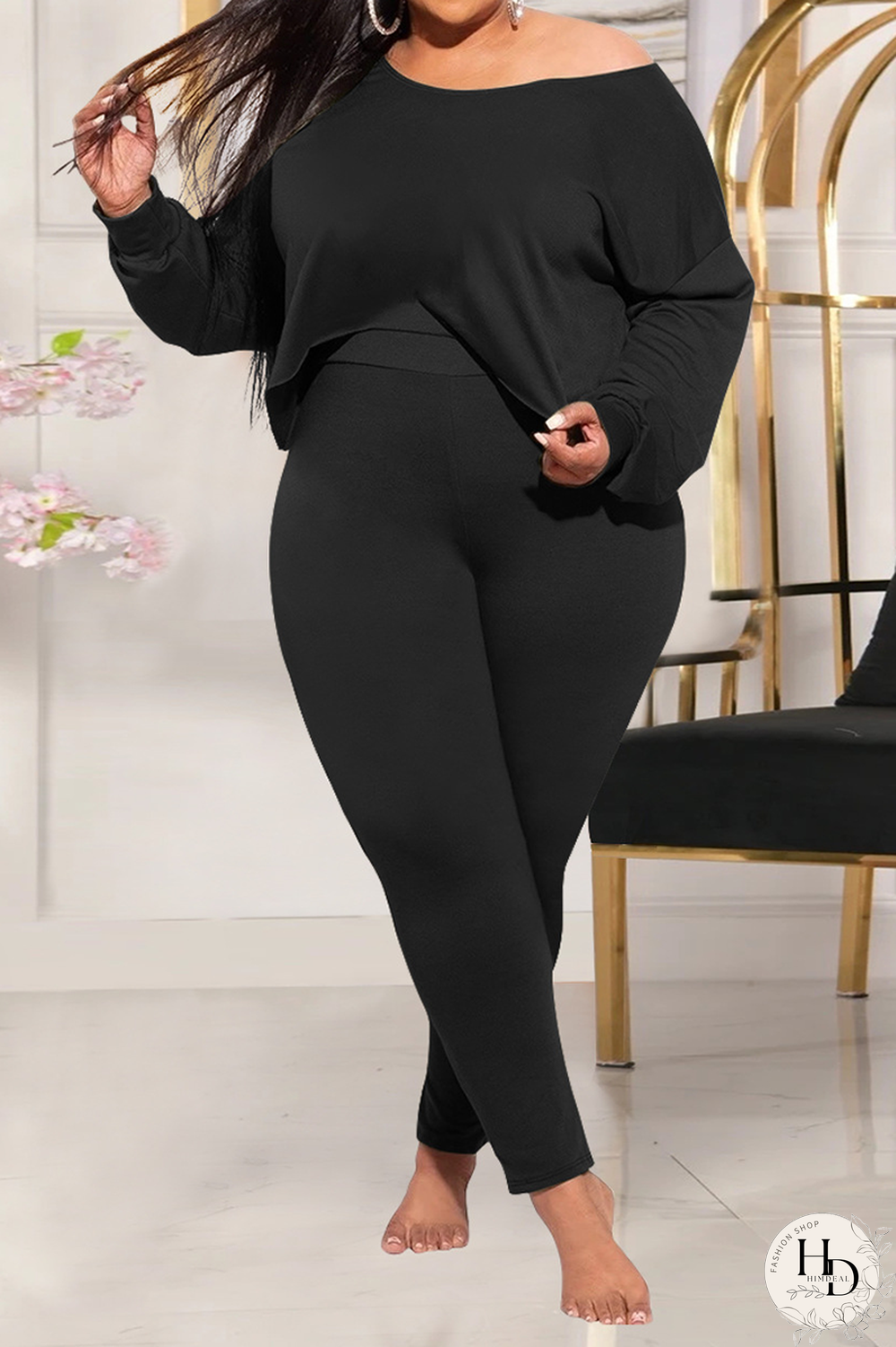 Yellow Casual Solid Split Joint O Neck Plus Size Two Pieces