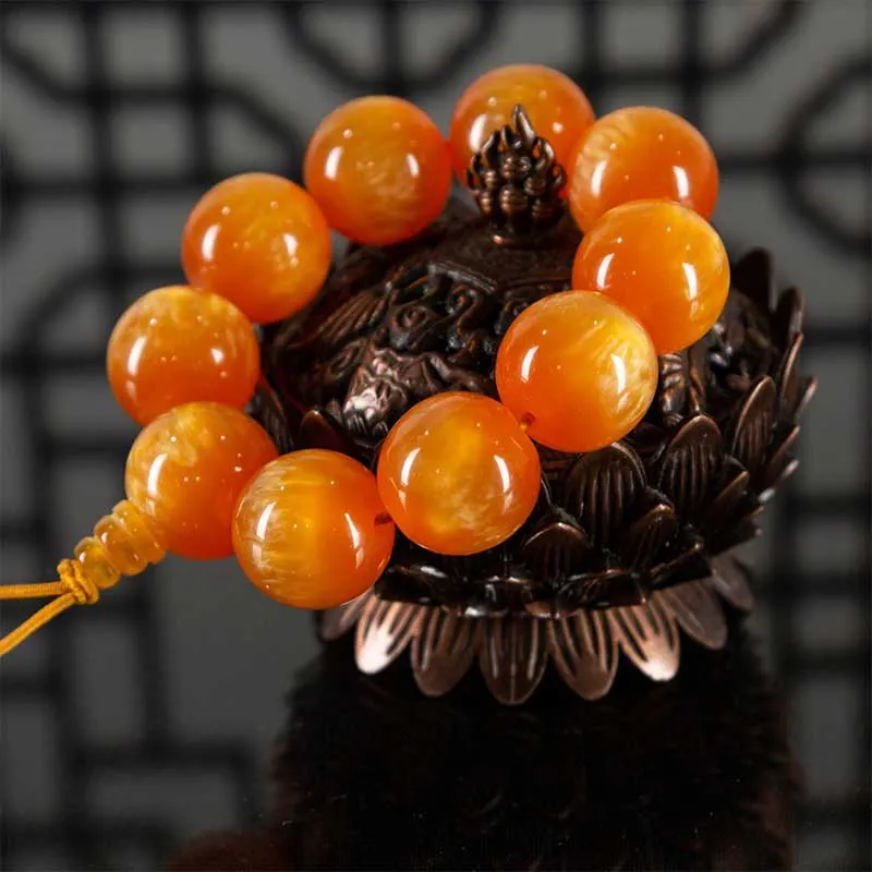 Amber Gourd Bead Fortune Harmony Bracelet