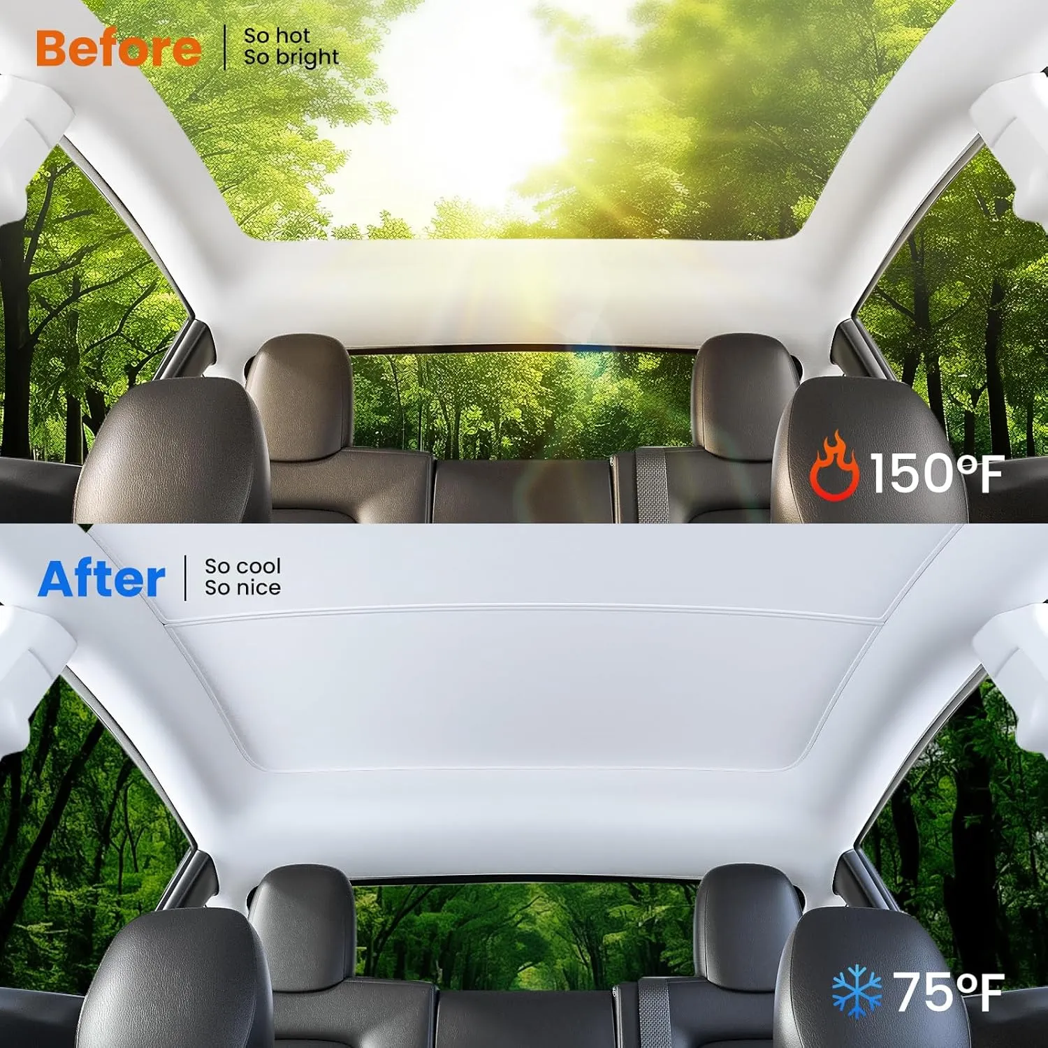 Pare Soleil Toit Tesla Model Y NEWFUN - Anti-UV 99% - 2019-2024 - Protection Chaleur Et Intérieur