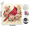 Christmas DIY Special Shape Diamond Painting Pearl Art With Inner Frame Kit 25x25cm(Red Sparrow)