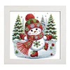 5D DIY Partial Special Shaped Drill Diamond Painting Xmas Snowman With Frame Kit19.2x19.2cm