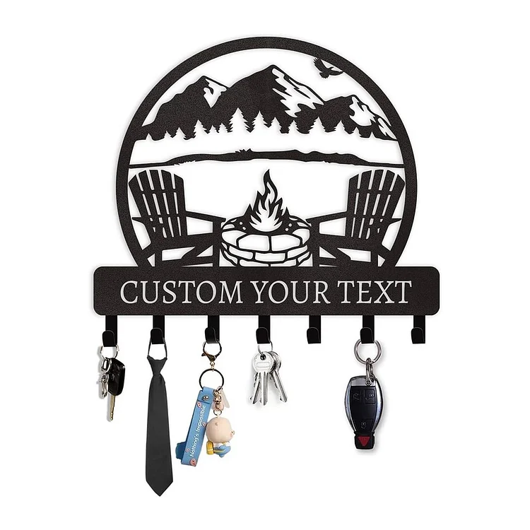 Personalized Key Holder for Wall - Custom Family Name Key Rack Holder Wall Mount, Key Hooks with Monogram Design, Anniversary Couple Gift, Key Holder Decor for Front Door, Entryway, Hallway