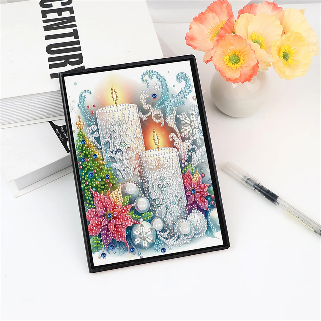 2pcs Snow Season Partial DIY 50 Pages A5 Diamond Painting Notebook for Study